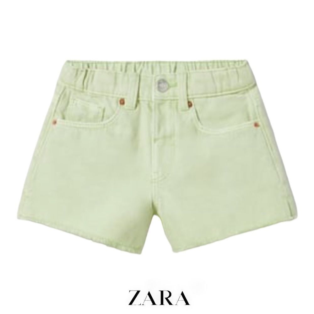 ZARA Kids | Green | MOM FIT DENIM SHORTS